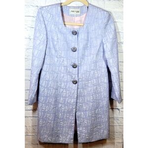 VTG She'sline New York 2PC Lilac Paisley Textured Skirt Suit Size 12 USA Holiday